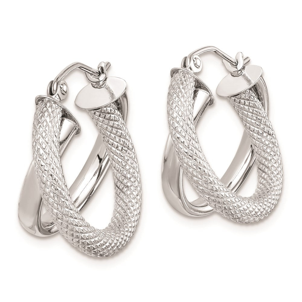 Sterlingsilber Rhodiniert Poliert Diamantiert Creolen