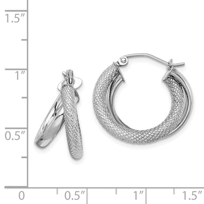 Sterlingsilber Rhodiniert Poliert Diamantiert Creolen