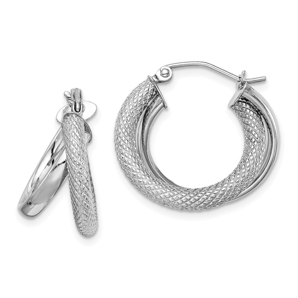 Sterlingsilber Rhodiniert Poliert Diamantiert Creolen