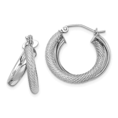 Sterlingsilber Rhodiniert Poliert Diamantiert Creolen