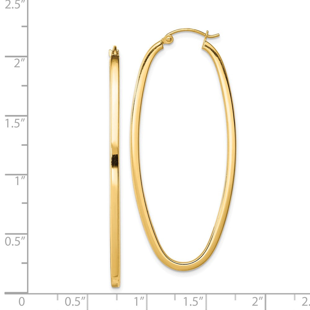 Sterlingsilber Vergoldet Quadratisch Röhre 2.5mm Oval Creolen