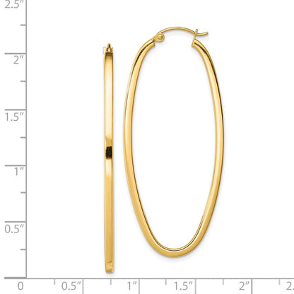 Sterlingsilber Vergoldet Quadratisch Röhre 2.5mm Oval Creolen