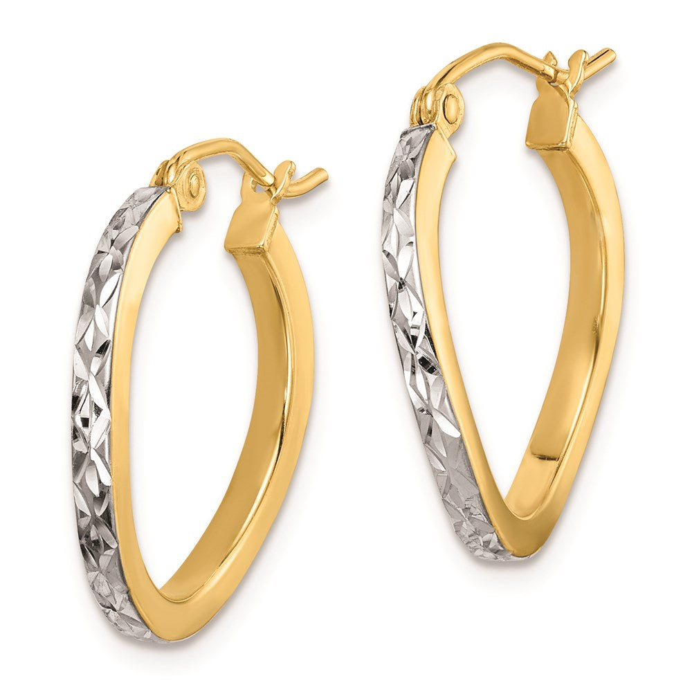 Sterlingsilber Rhodiniert Vermeil Diamantiert 2.5mm Gebogen Creolen