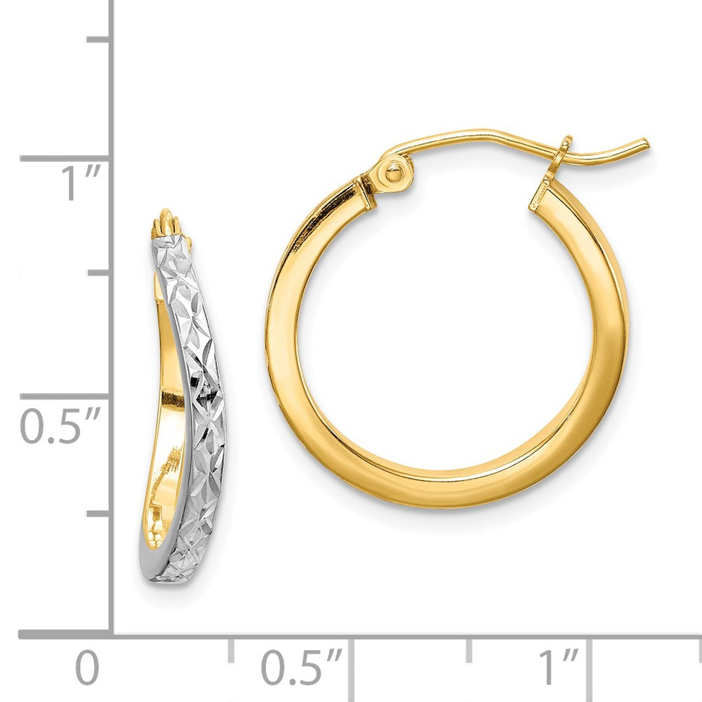 Sterlingsilber Rhodiniert Vermeil Diamantiert 2.5mm Gebogen Creolen