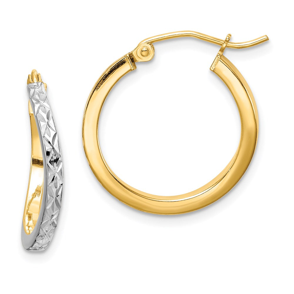 Sterlingsilber Rhodiniert Vermeil Diamantiert 2.5mm Gebogen Creolen