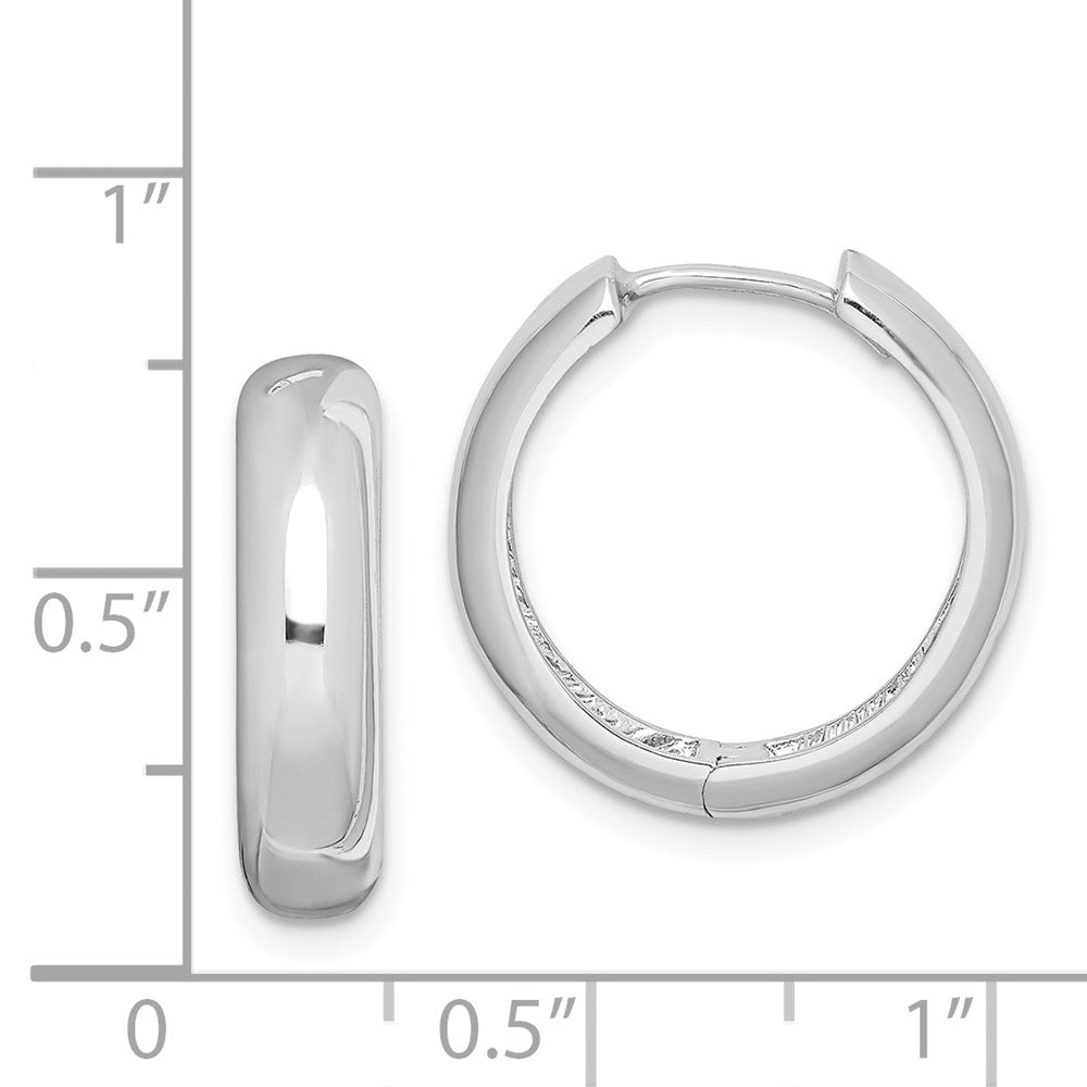 Sterlingsilber Rhodium Poliert Klappbar Creolen