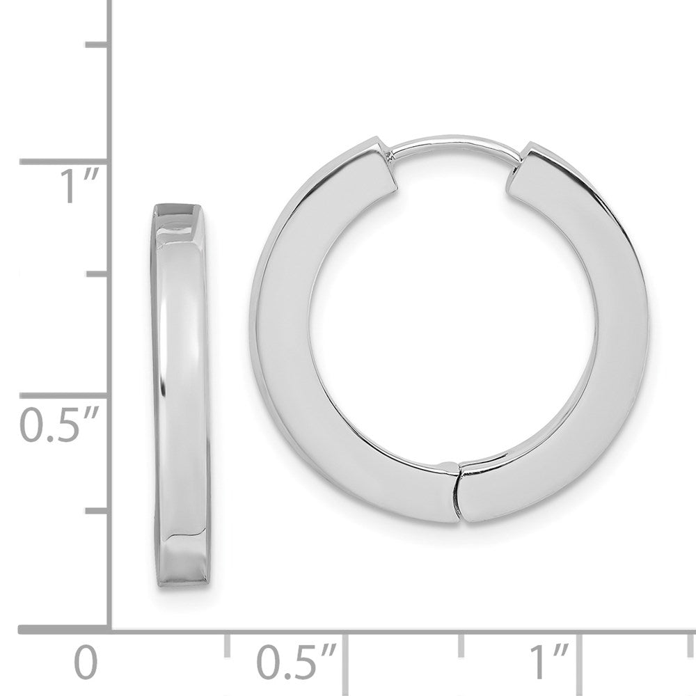 Sterlingsilber Rhodiniert Hohl Klappbar Creolen