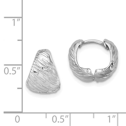 Sterlingsilber Rhodium Poliert Strukturiert Klappbar Creolen