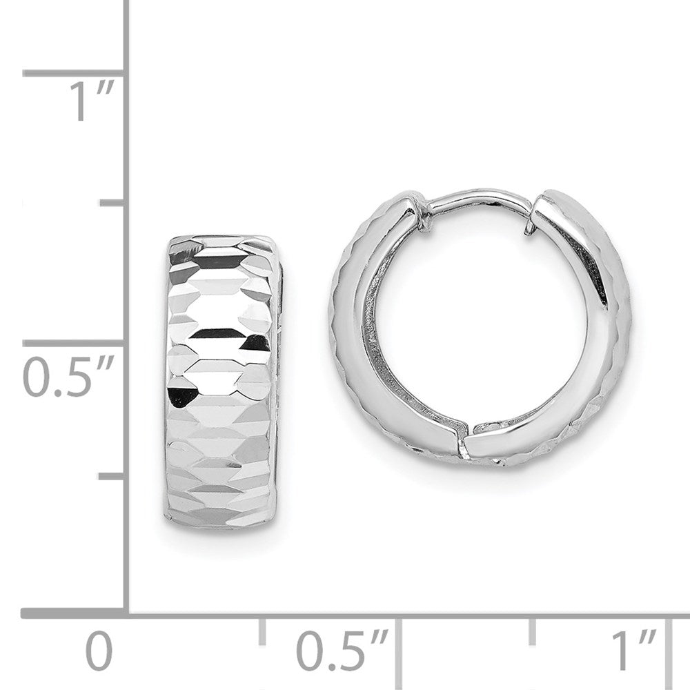 Sterlingsilber Rhodium Poliert Strukturiert Klappbar Creolen