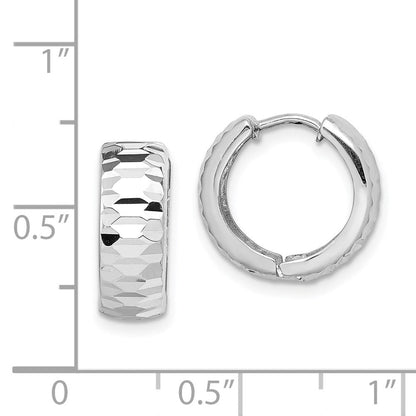 Sterlingsilber Rhodium Poliert Strukturiert Klappbar Creolen