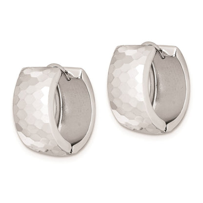 Sterlingsilber Rhodium Poliert Gemustert Klappbar Creolen