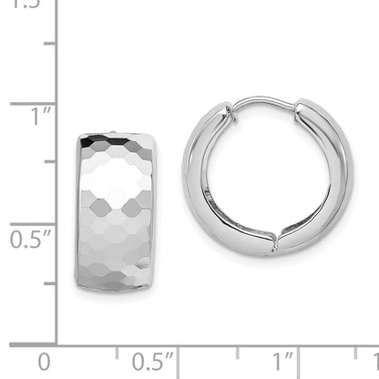 Sterlingsilber Rhodium Poliert Gemustert Klappbar Creolen