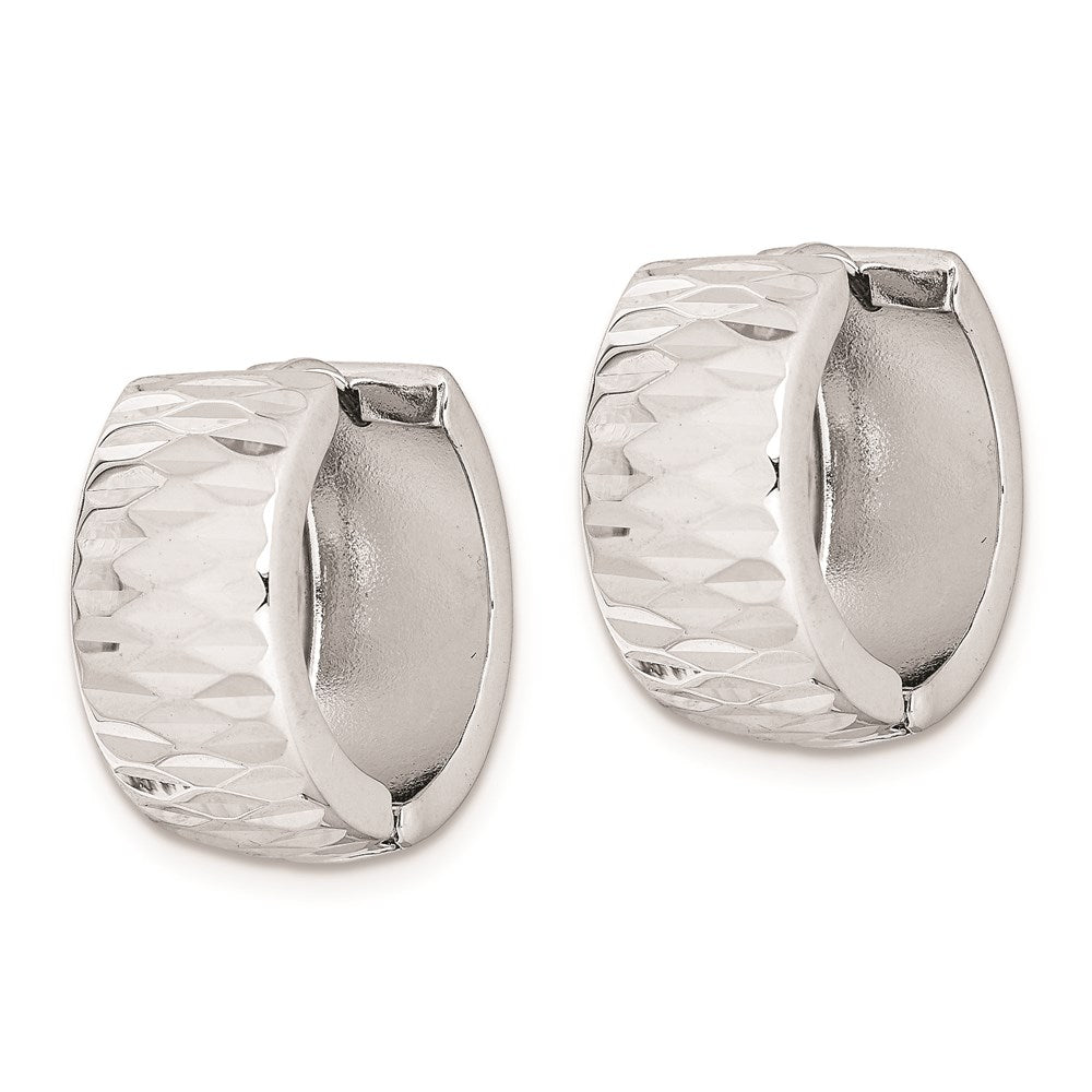 Sterlingsilber Rhodium Poliert Diamantiert Klappbar Creolen