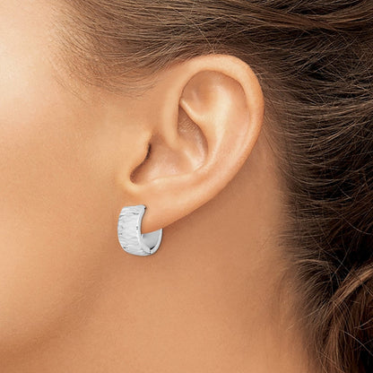 Sterlingsilber Rhodium Poliert Diamantiert Klappbar Creolen