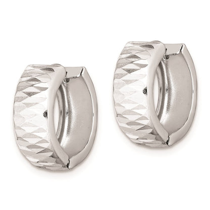 Sterlingsilber Rhodium Diamantiert Poliert Klappbar Creolen