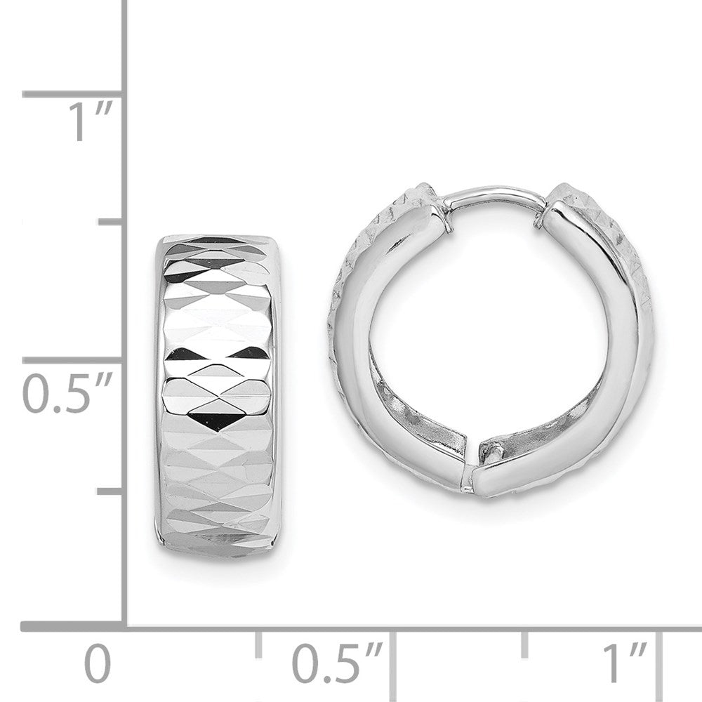 Sterlingsilber Rhodium Diamantiert Poliert Klappbar Creolen