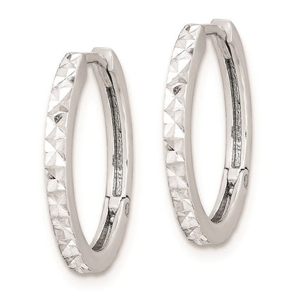 Sterlingsilber Rhodium Poliert Diamantiert Klappbar Creolen