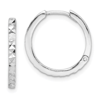 Sterlingsilber Rhodium Poliert Diamantiert Klappbar Creolen