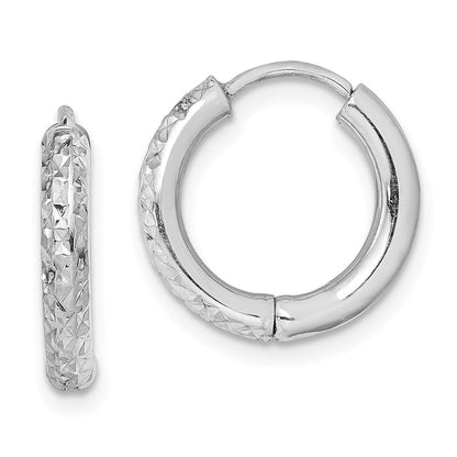 Sterlingsilber Rhodium Poliert Diamantiert Klappbar Creolen