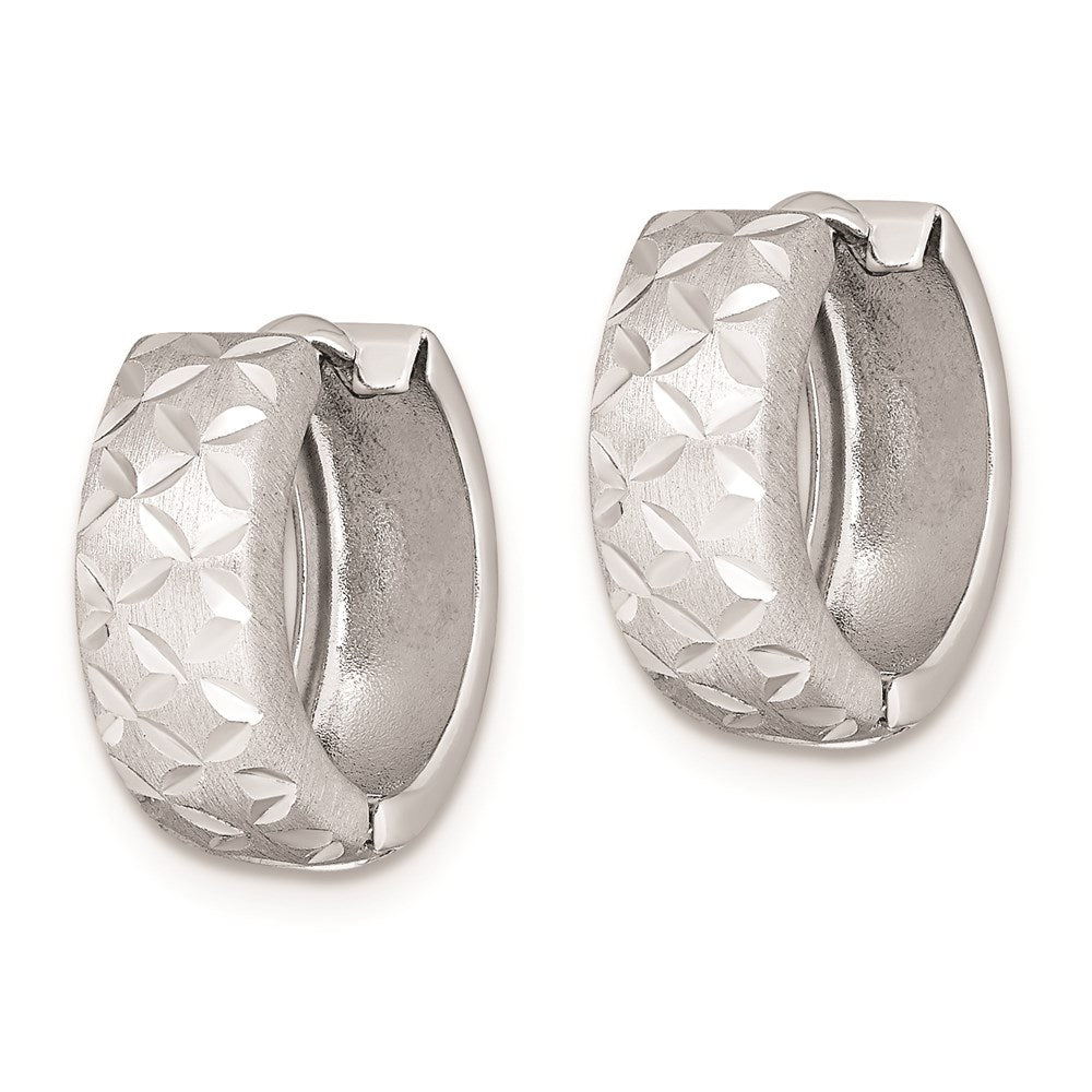 Sterlingsilber Rhodiniert Diamantiert Klappbar Creolen