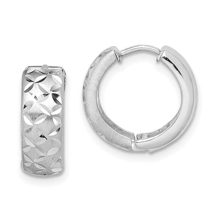Sterlingsilber Rhodiniert Diamantiert Klappbar Creolen