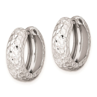 Sterlingsilber Rhodium Poliert Diamantiert Creolen