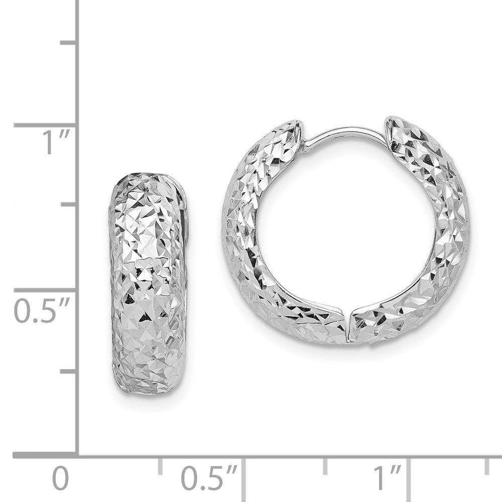 Sterlingsilber Rhodium Poliert Diamantiert Creolen