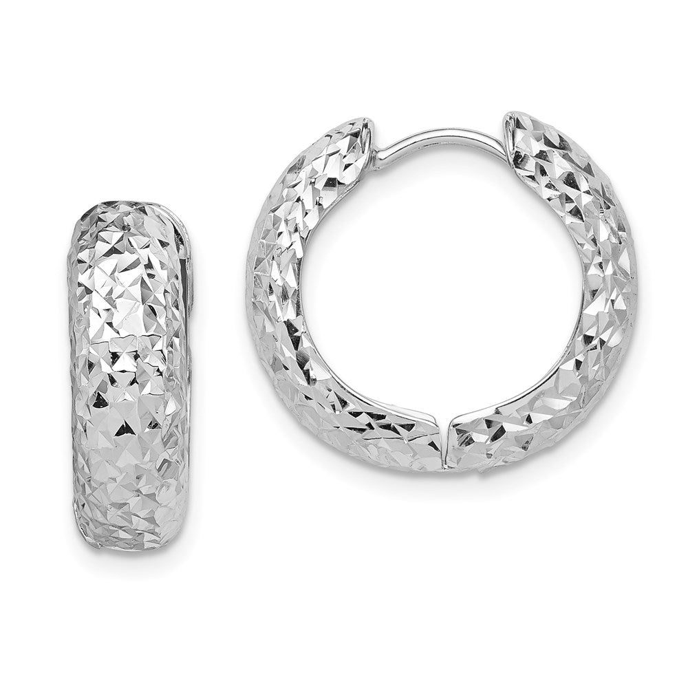 Sterlingsilber Rhodium Poliert Diamantiert Creolen