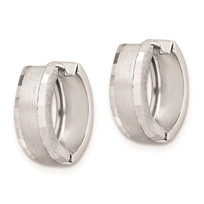 Sterlingsilber Rhodium Gebürstet Gemustert Klappbar Creolen