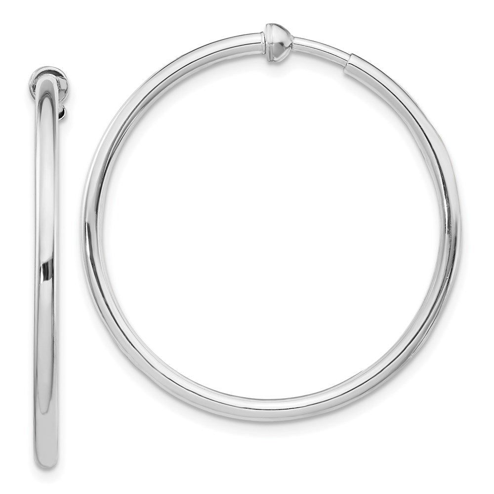 Sterlingsilber Rhodiniert 2x34mm Non-pierced Rund Creolen