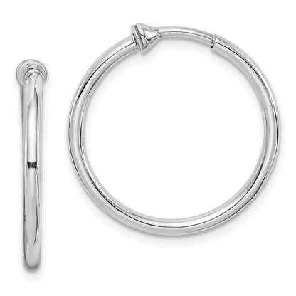 Sterlingsilber Rhodiniert 2x24mm Non-pierced Rund Creolen