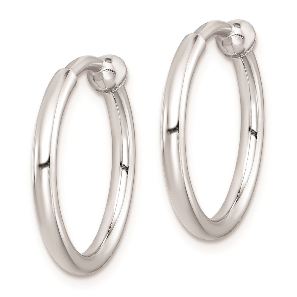 Sterlingsilber Rhodiniert 2x19mm Non-pierced Rund Creolen