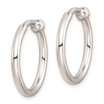 Sterlingsilber Rhodiniert 2x19mm Non-pierced Rund Creolen