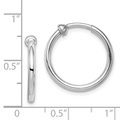 Sterlingsilber Rhodiniert 2x19mm Non-pierced Rund Creolen