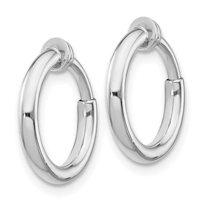 Sterlingsilber Rhodiniert 2x14mm Non-pierced Rund Creolen