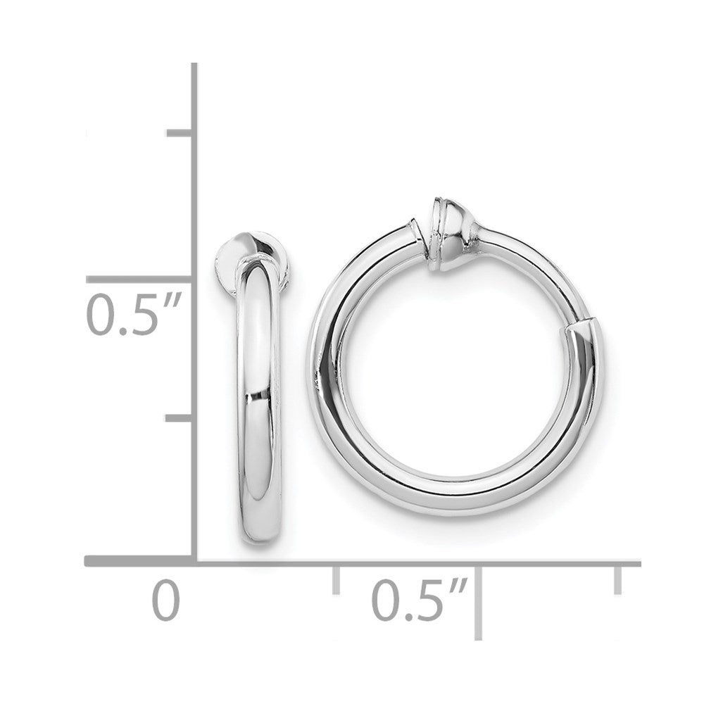 Sterlingsilber Rhodiniert 2x14mm Non-pierced Rund Creolen