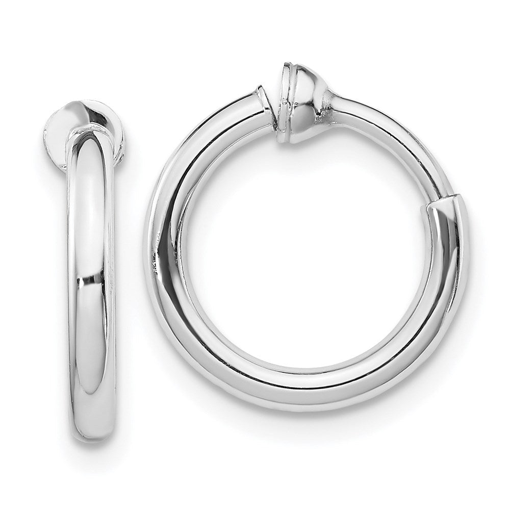 Sterlingsilber Rhodiniert 2x14mm Non-pierced Rund Creolen