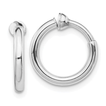 Sterlingsilber Rhodiniert 2x14mm Non-pierced Rund Creolen