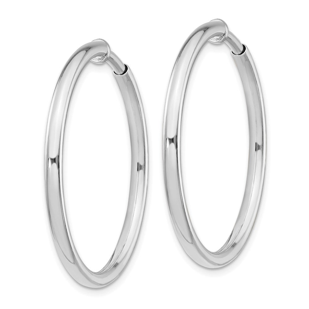 Sterlingsilber Rhodiniert 2.5x37mm Non-pierced Rund Creolen