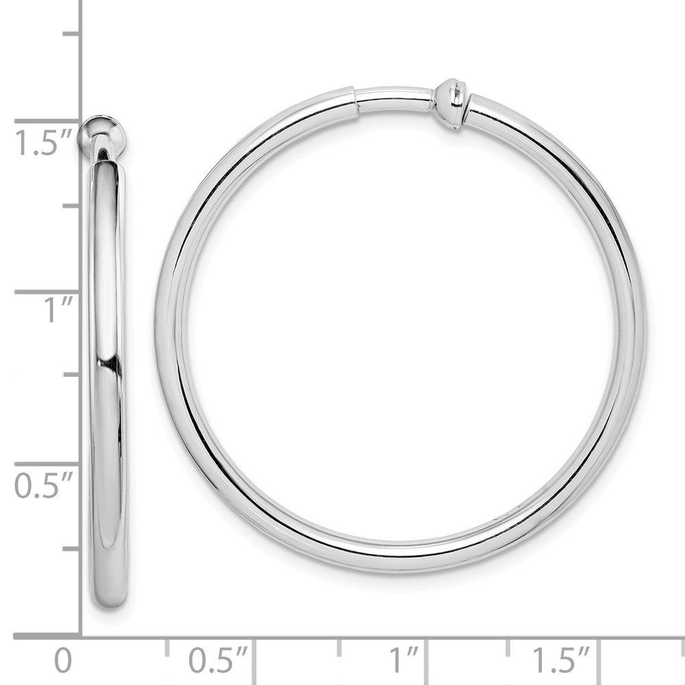 Sterlingsilber Rhodiniert 2.5x37mm Non-pierced Rund Creolen