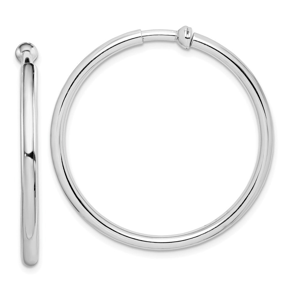 Sterlingsilber Rhodiniert 2.5x37mm Non-pierced Rund Creolen