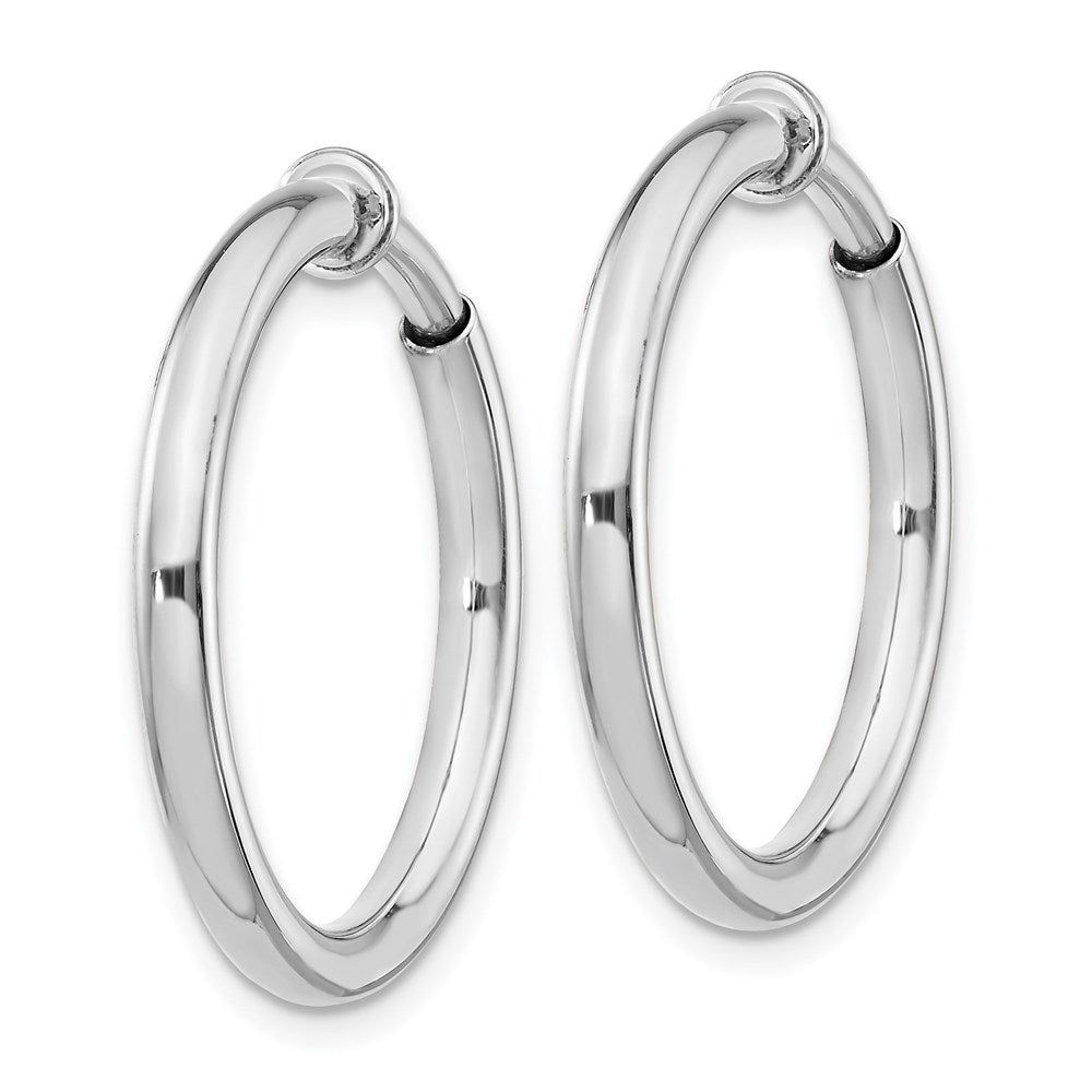Sterlingsilber Rhodiniert 2.5x25mm Non-pierced Rund Creolen