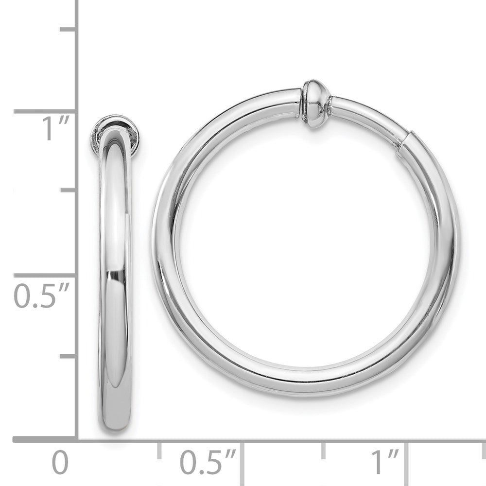Sterlingsilber Rhodiniert 2.5x25mm Non-pierced Rund Creolen