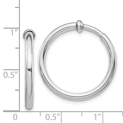 Sterlingsilber Rhodiniert 2.5x25mm Non-pierced Rund Creolen