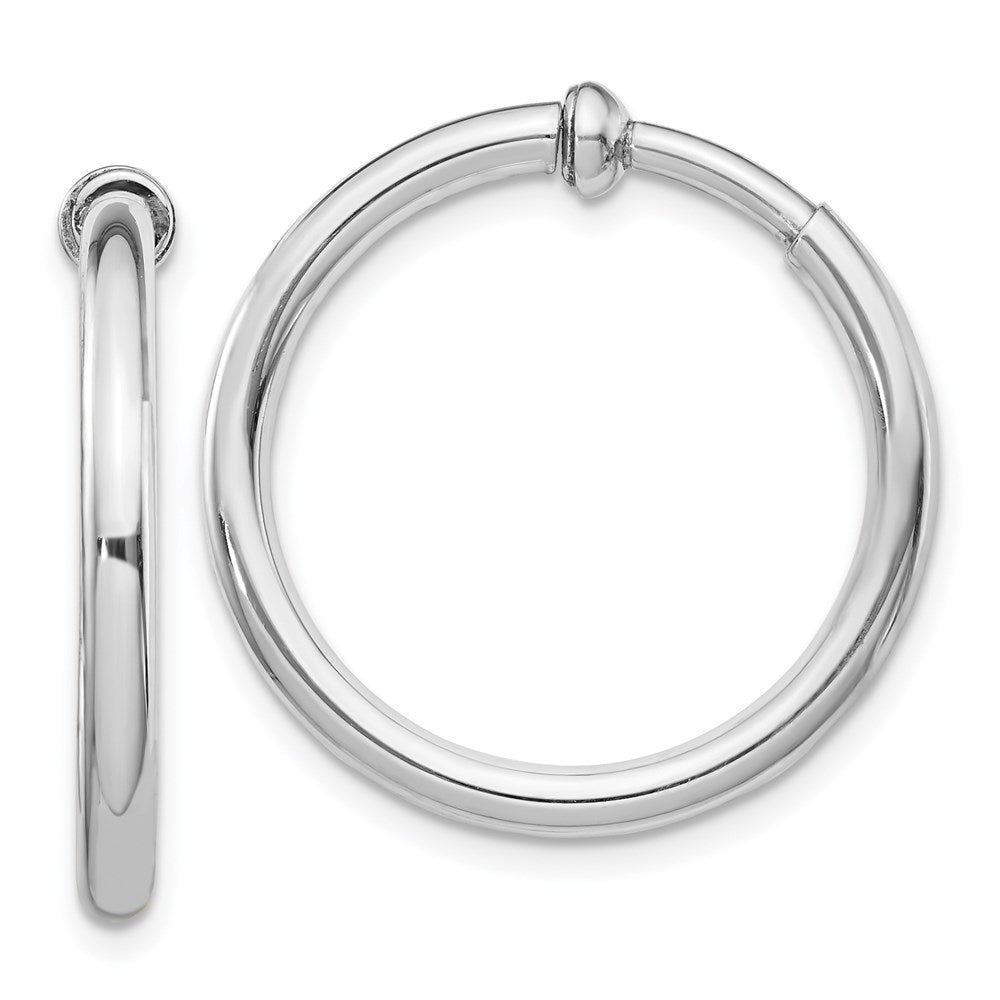 Sterlingsilber Rhodiniert 2.5x25mm Non-pierced Rund Creolen