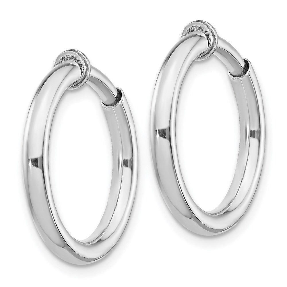 Sterlingsilber Rhodiniert 2.5x20mm Non-pierced Rund Creolen