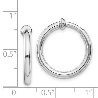 Sterlingsilber Rhodiniert 2.5x20mm Non-pierced Rund Creolen