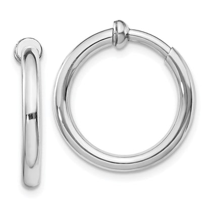 Sterlingsilber Rhodiniert 2.5x20mm Non-pierced Rund Creolen