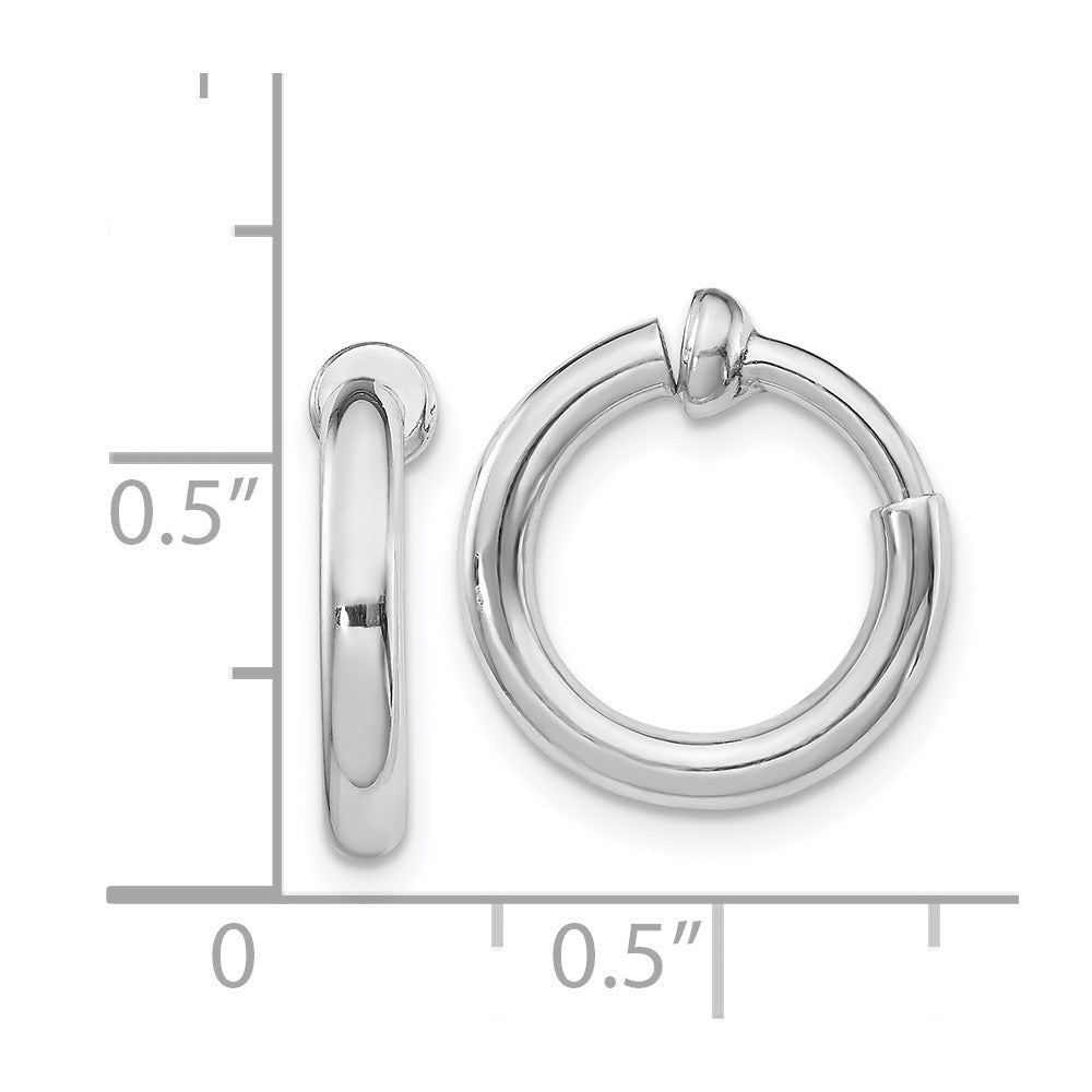 Sterlingsilber Rhodiniert 2.5x14mm Non-pierced Rund Creolen