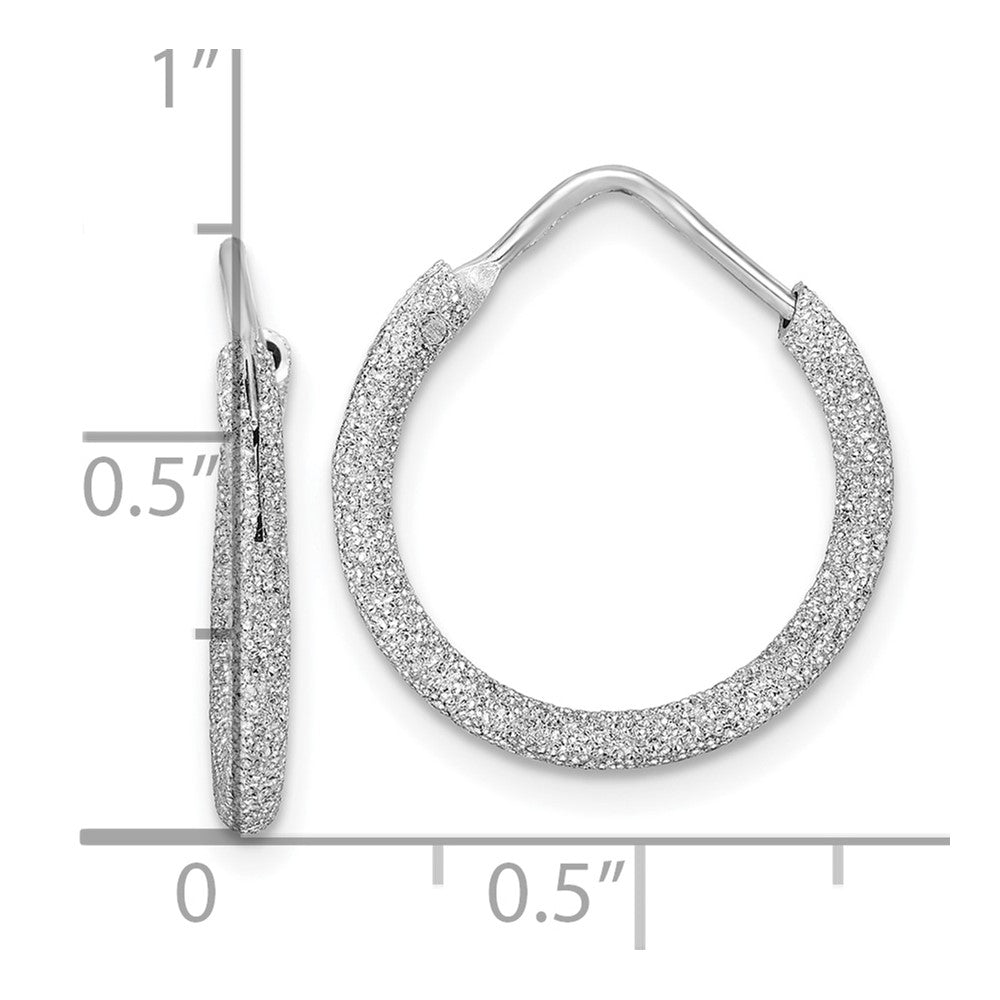 Sterlingsilber Rhodiniert Lasergeschnitten 2mm Endlos Creolen